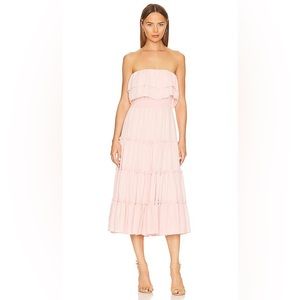 1.State Strapless Ruffle Tiered Maxi Dress Peachskin size L
